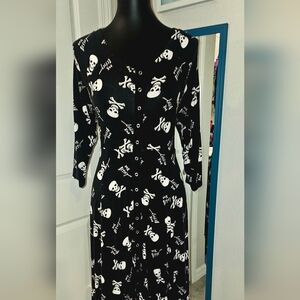 Like New! Torrid X Betsey Johnson Skull Print Snap Front Babydoll Dress - Size 0